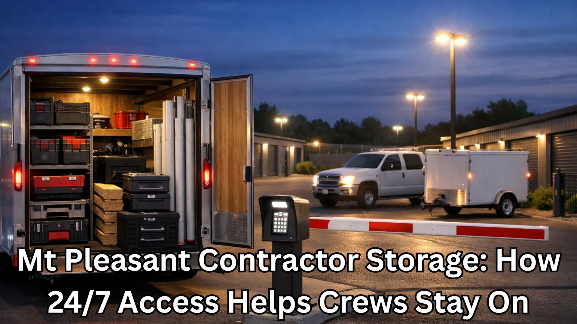 Contractor loading tools into storage unit in Mt Pleasant, MI
